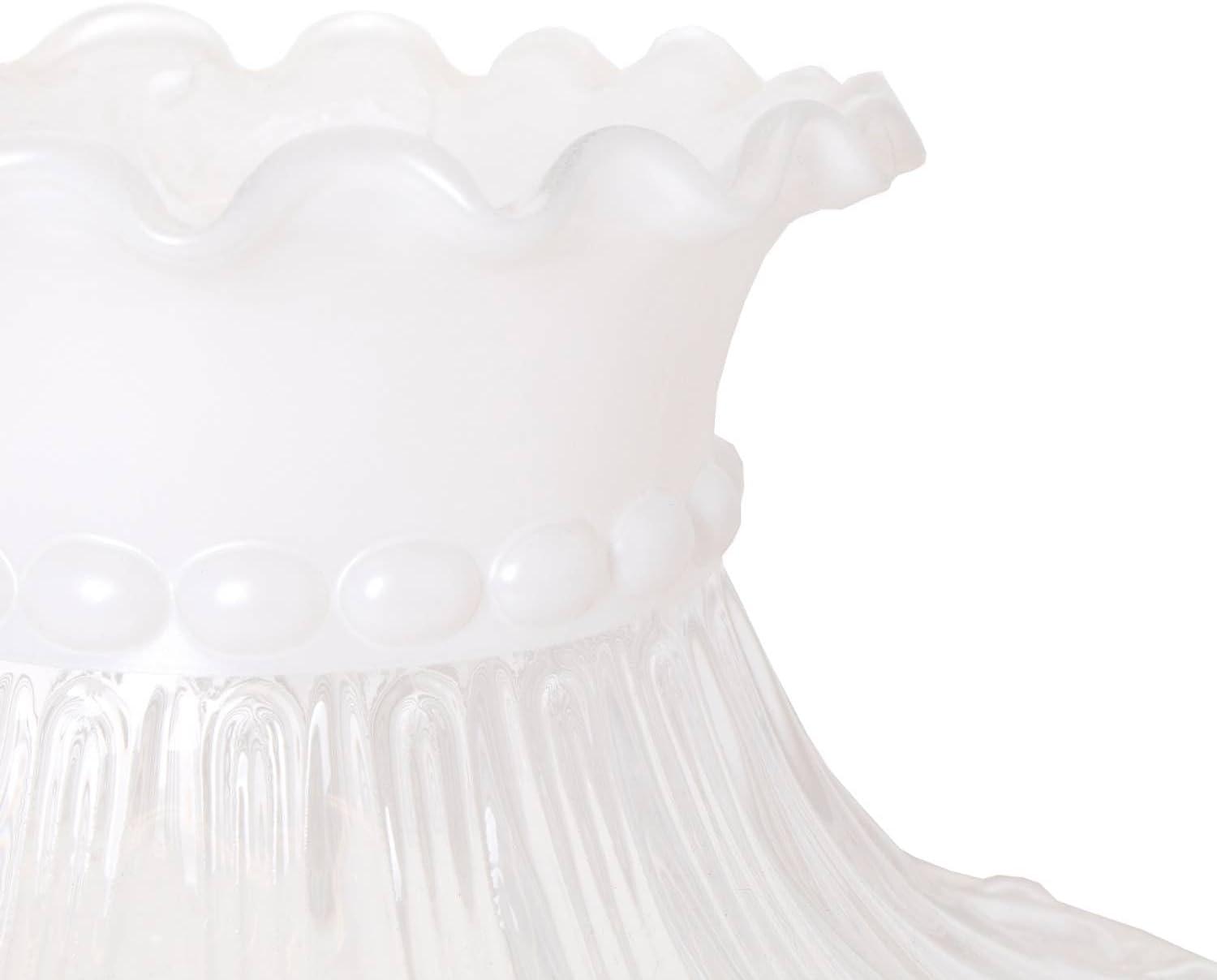 Aladdin Oil Lamp Glass Shade Fits 10 in Shade Ring Base, Diffuses, Softens and Disperses Light, White Frosted Glass