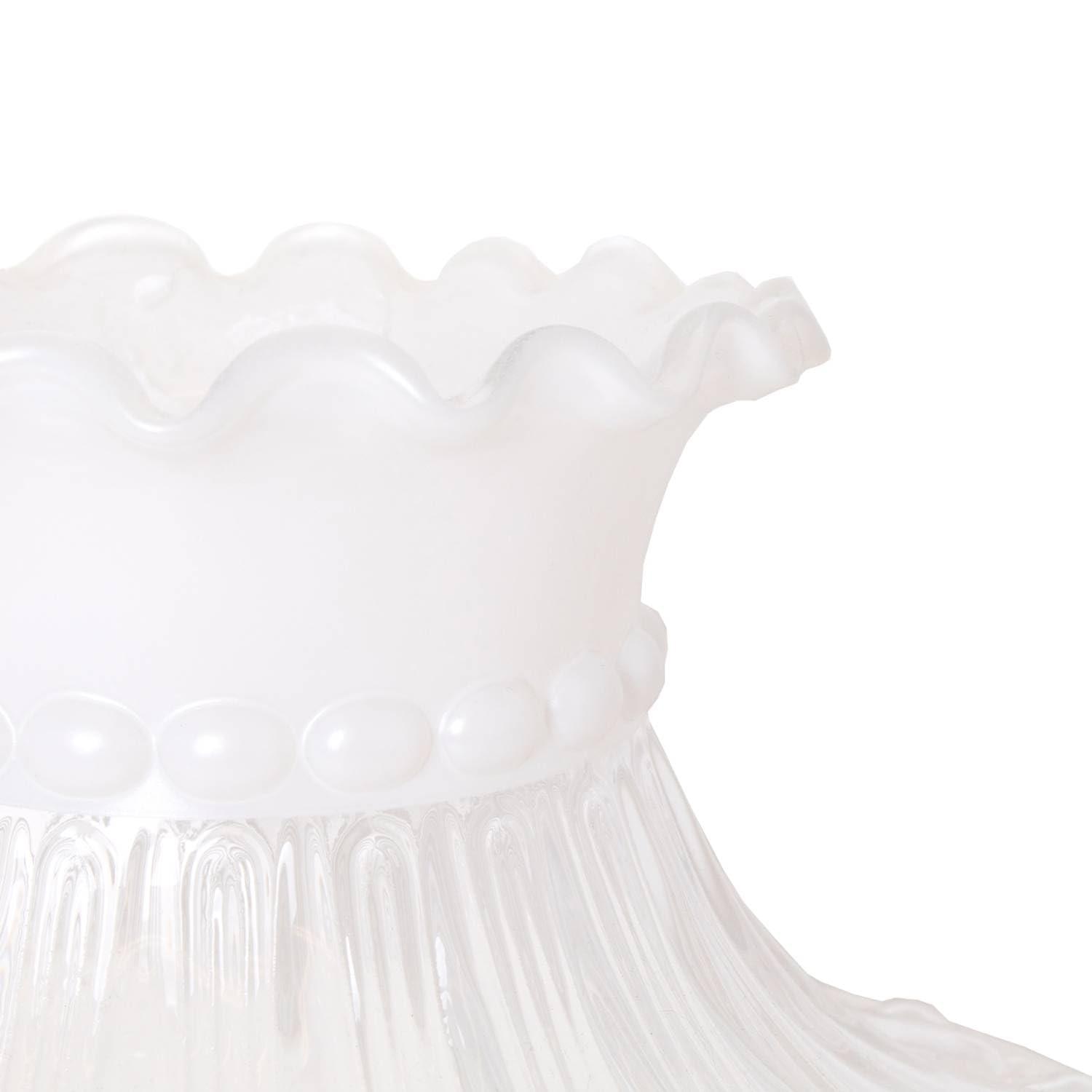 Aladdin Oil Lamp Glass Shade Fits 10 in Shade Ring Base, Diffuses, Softens and Disperses Light, White Frosted Glass
