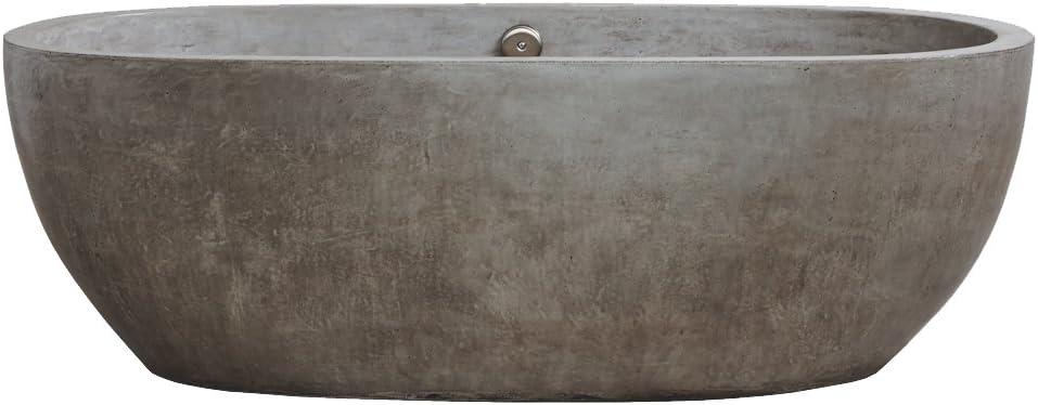 Holas 72" Handcrafted Freestanding Concrete Bathtub