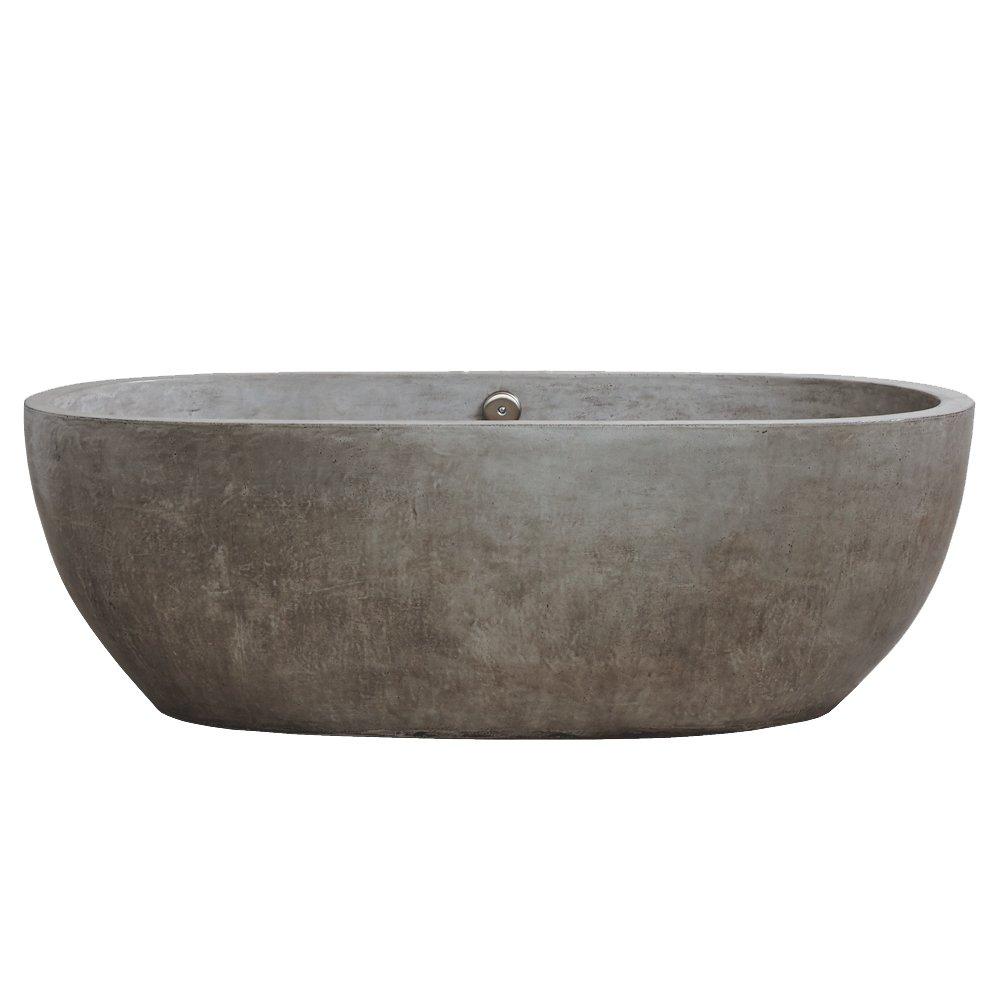 Holas 72" Handcrafted Freestanding Concrete Bathtub