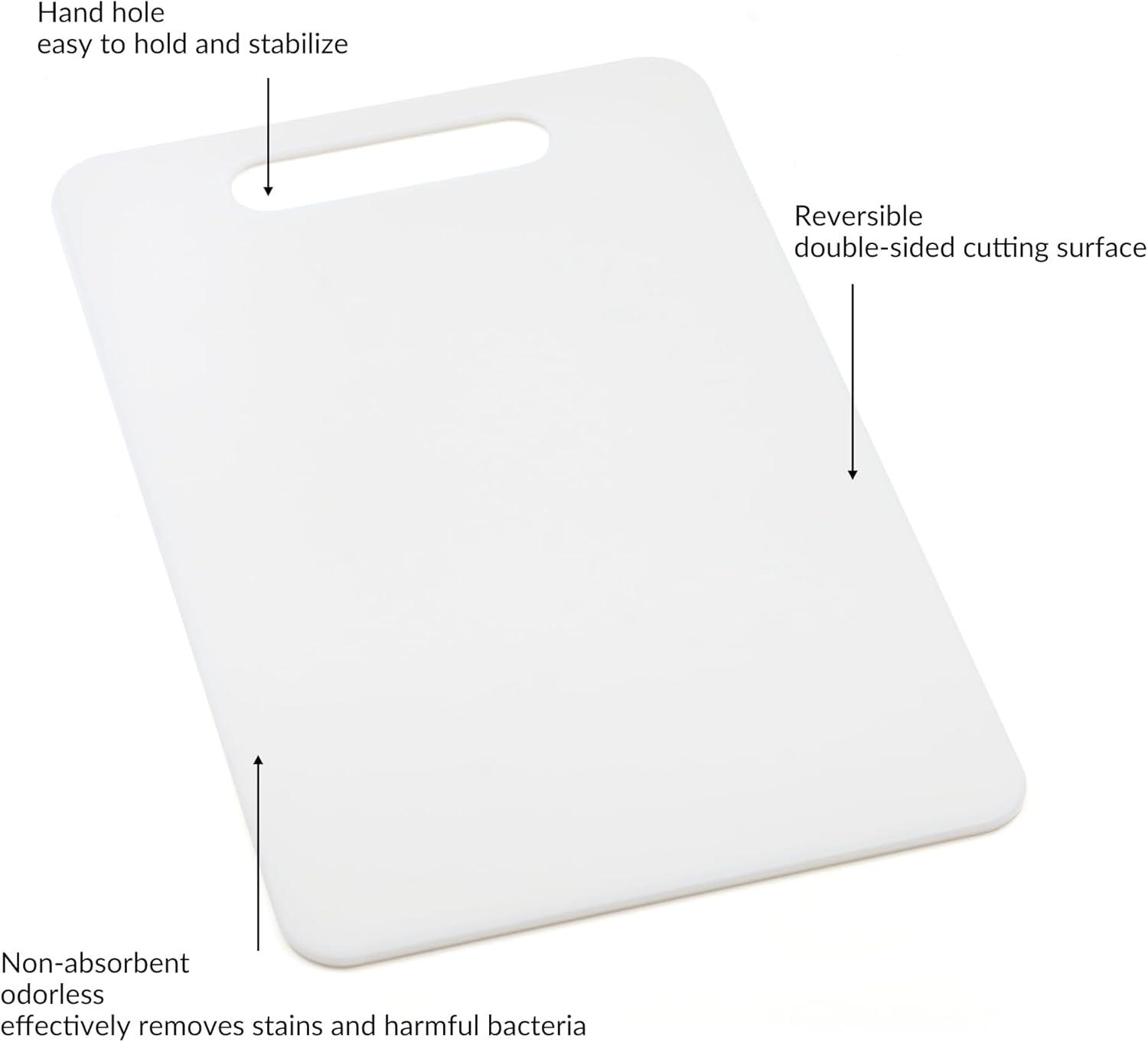 Chef Craft Basic Solid Plastic Cutting Board, 13 x 8 inch , White