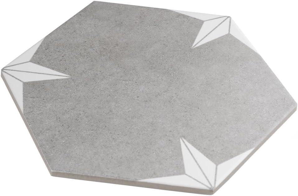 Stella Hex 9" x 10" Porcelain Pattern Wall & Floor Tile