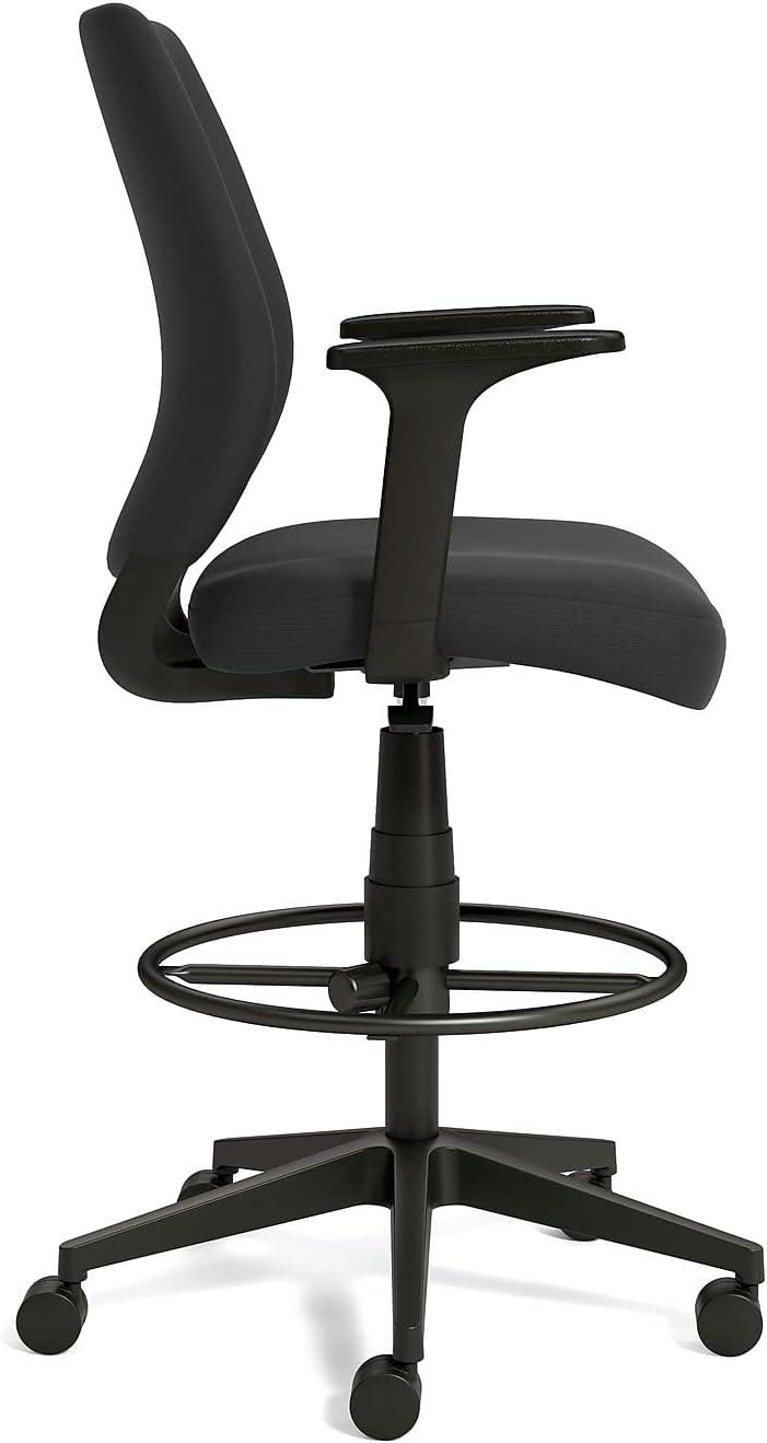 Union & Scale Essentials Fabric Drafting Stool Black (UN59388)