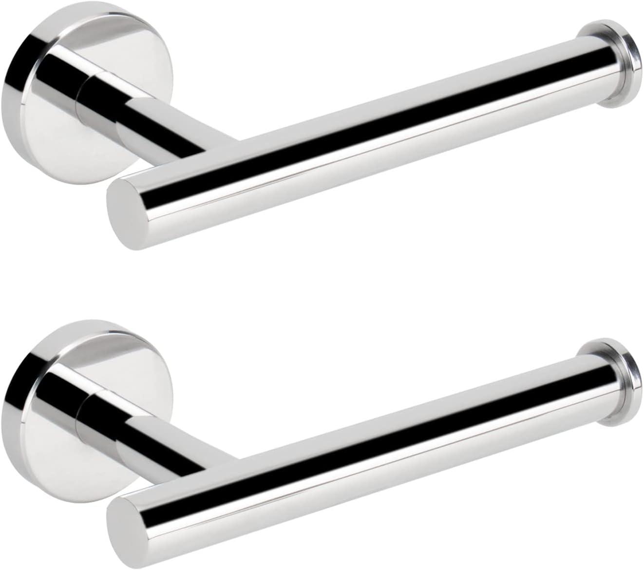 Chrome Finish Stainless Steel Wall Mounted Toilet Paper Holder, 2 Pack