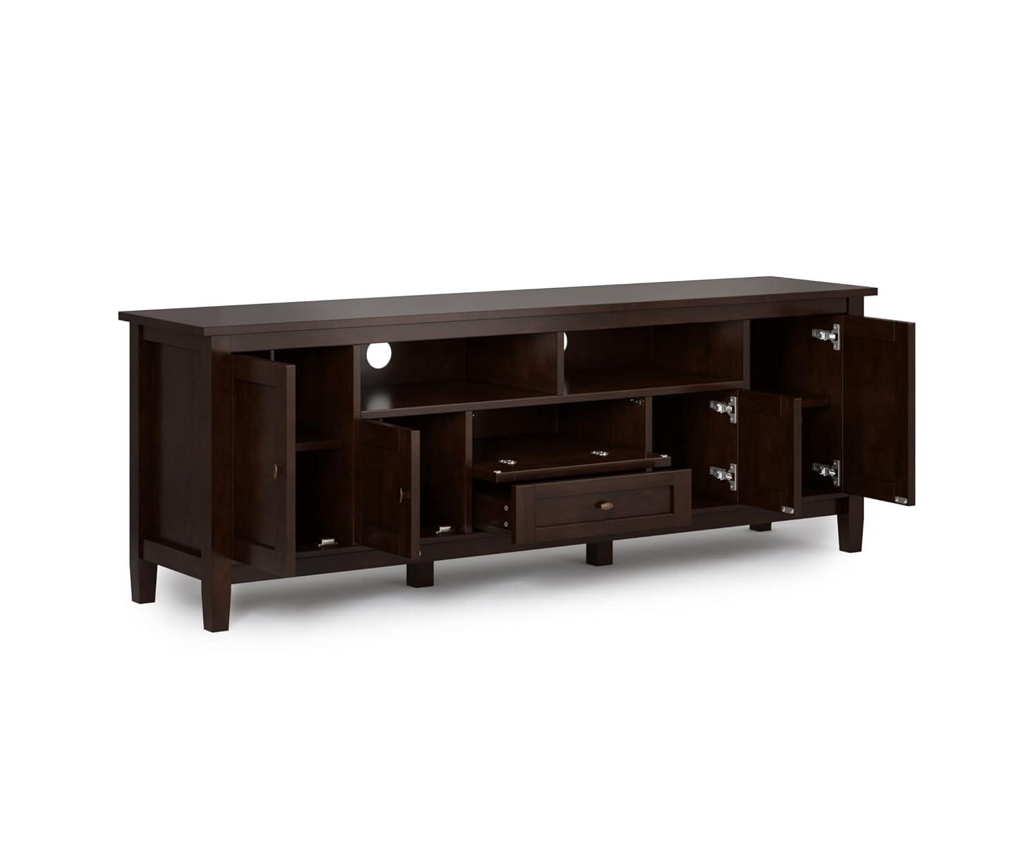 Simpli Home Warm Shaker 47"W Solid Wood TV Stand for TVs up to 55" with 2 Storage Cabinets and 2 Drawers
