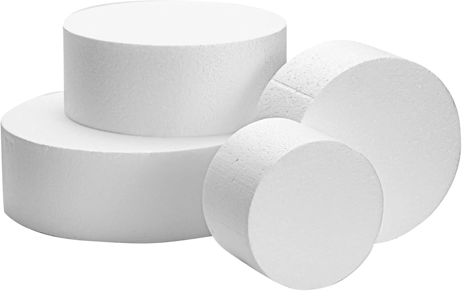 4 Pack Foam Cake Dummy for Decorating and Wedding Display,Sculpture,Modeling DIY Arts,Kids Class,Floral