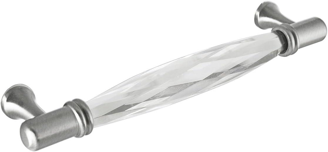 CKP #G-300 Brilliance Collection 3-3/4 in. (96mm) Crystal Pull, Clear with Polished Nickel Base