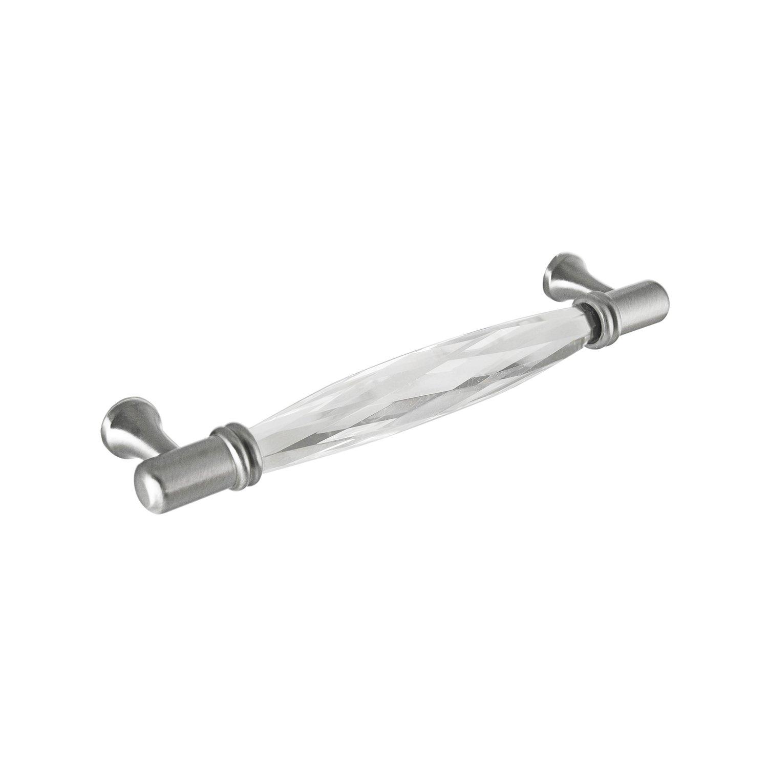 CKP #G-300 Brilliance Collection 3-3/4 in. (96mm) Crystal Pull, Clear with Polished Nickel Base