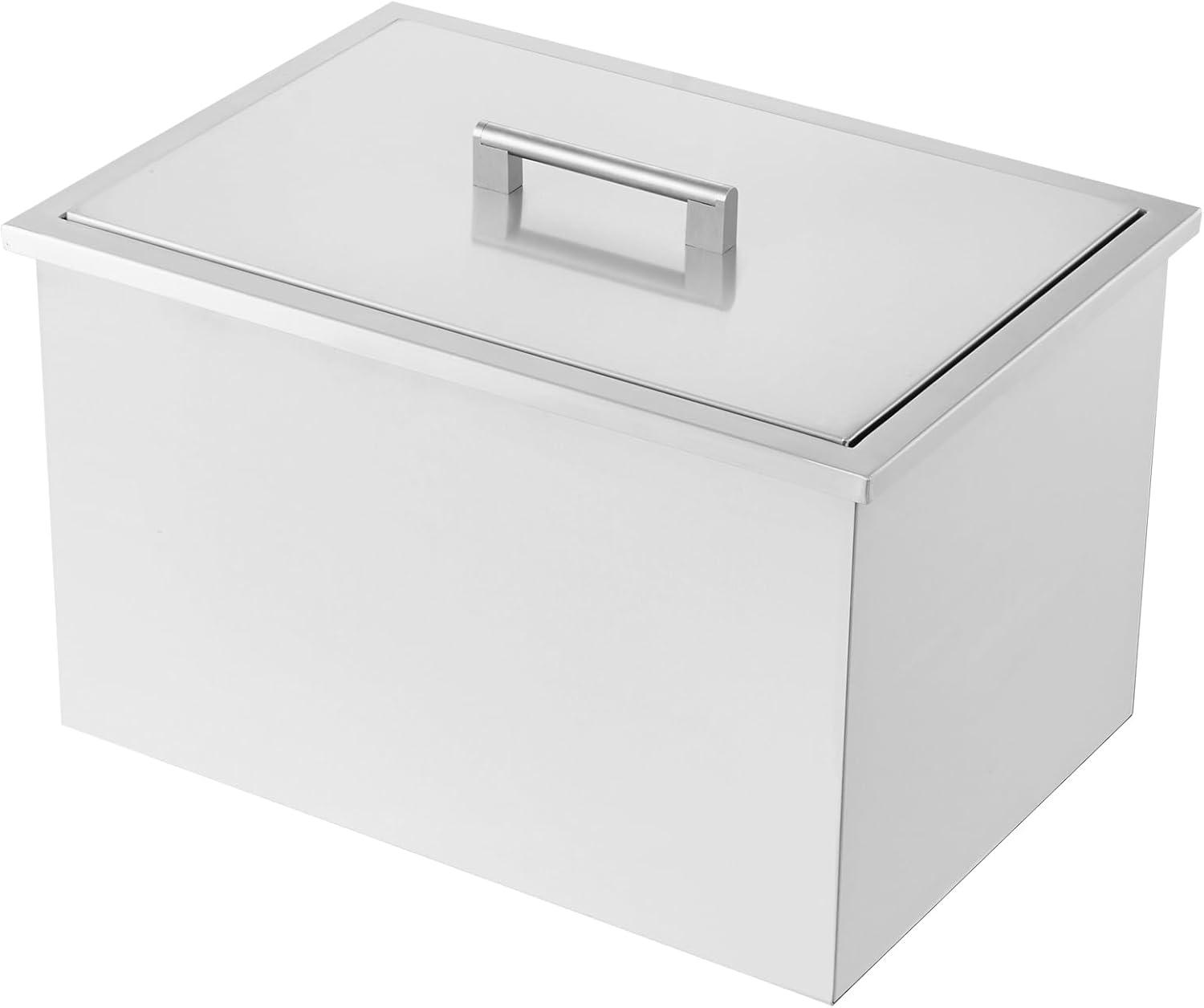 VEVOR 32qt Rolling Ice Chest Cooler Cart Outdoor Stand Up Cooling Bin on Wheels
