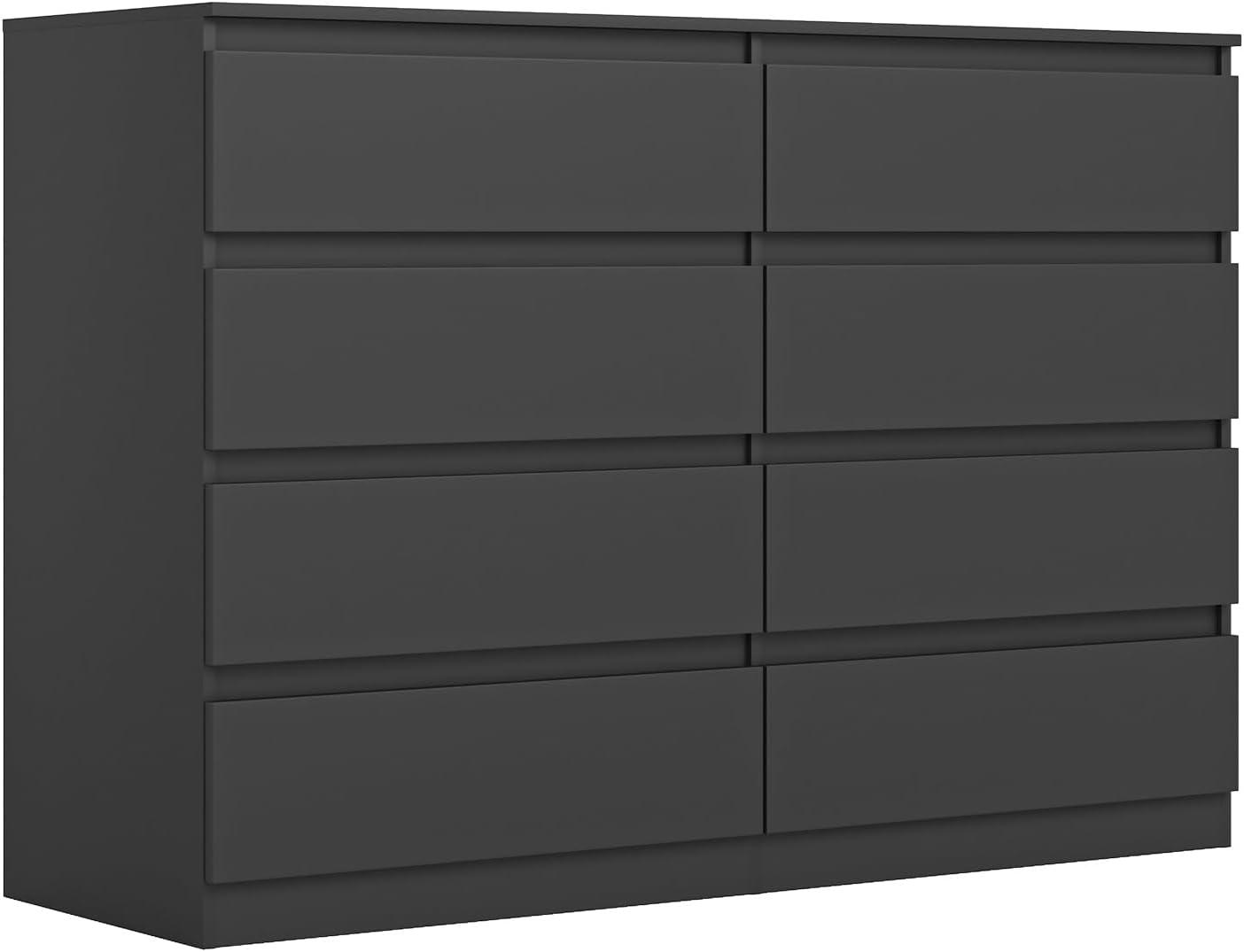 Hommoo 6 Drawer Double Dresser for Bedroom Black