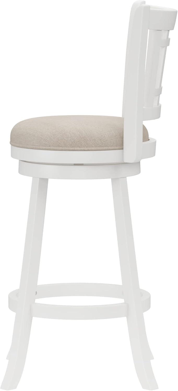 Hillsdale Fairfox 43.5" Wood Transitional Bar Stool in White/Light Beige