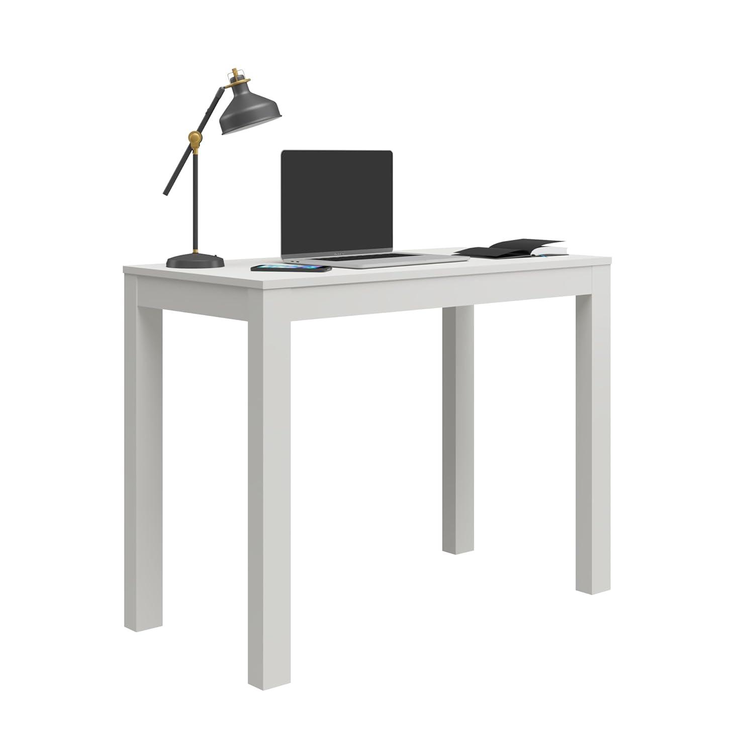 Parsons Computer Desk with Drawer, White