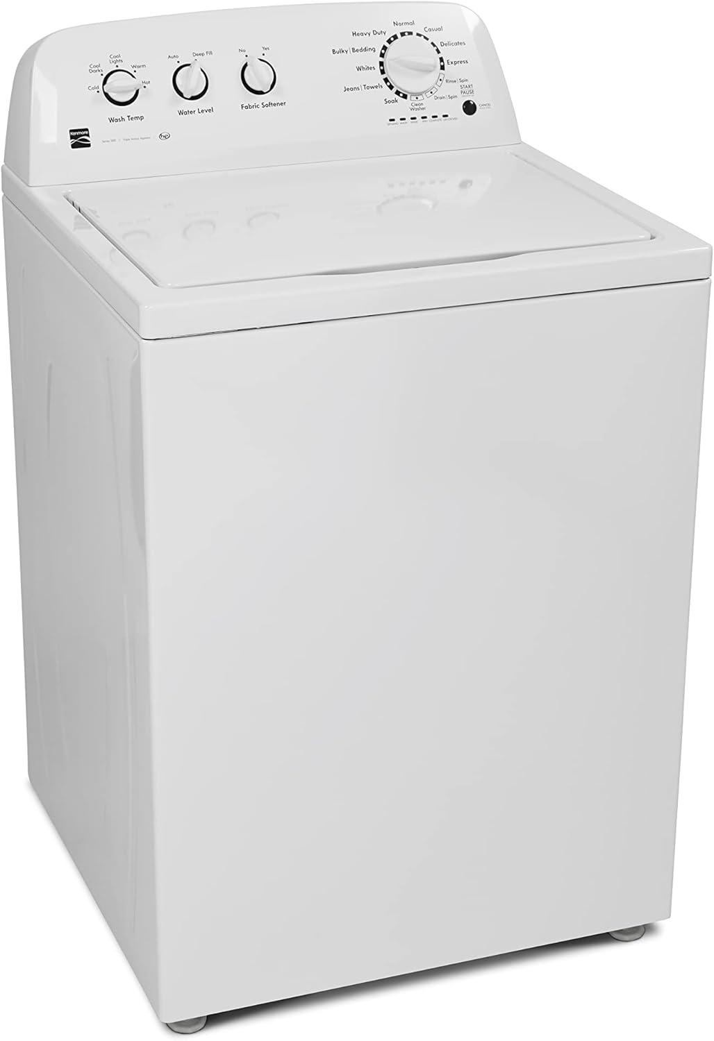 White 3.8 Cu. Ft. Stainless Steel Top-Load Washer