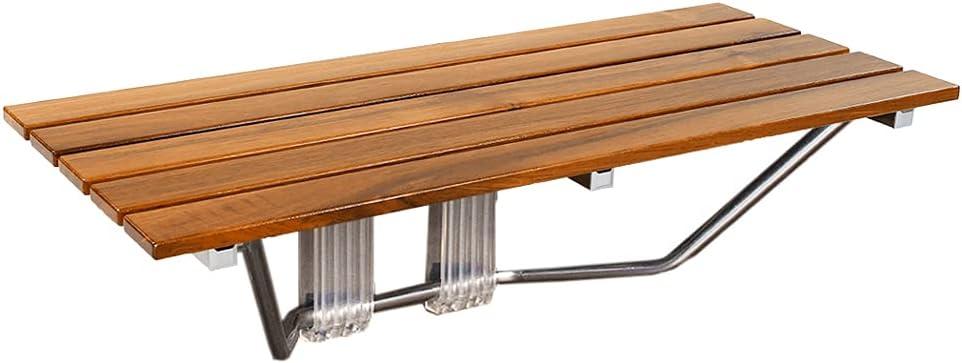 Teak Wood Folding Wall Mounted Shower Seat Bench