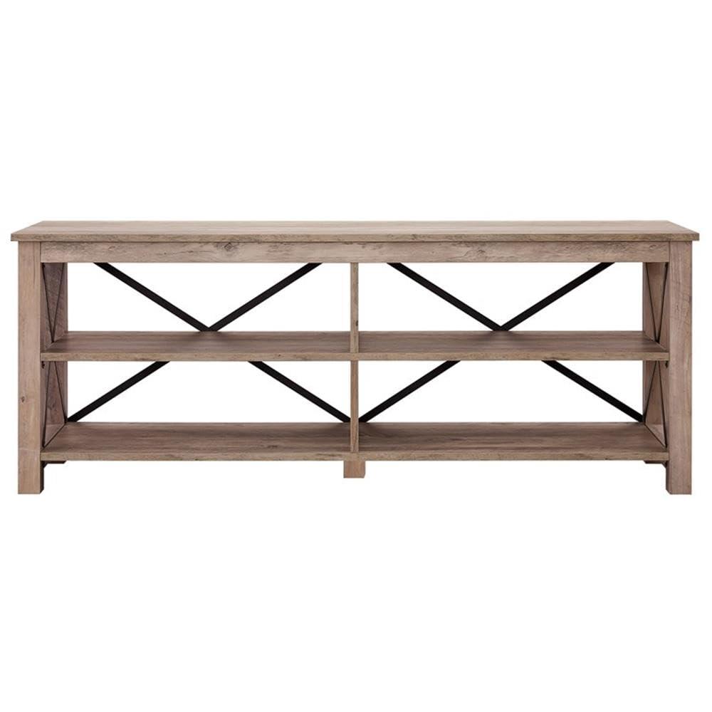 Evelyn&Zoe Sawyer Rectangular TV Stand for TV's up to 75", Gray Oak