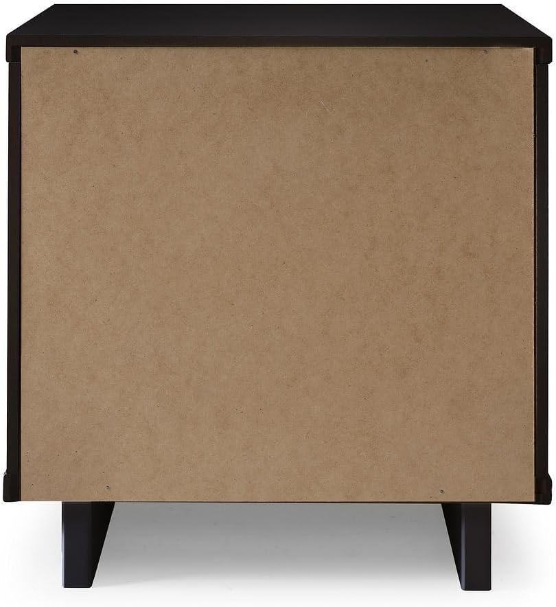 Granville Modern 2 Drawer Nightstand Light Gray - Manhattan Comfort: Soft Close, UV Finish, Metal Handles
