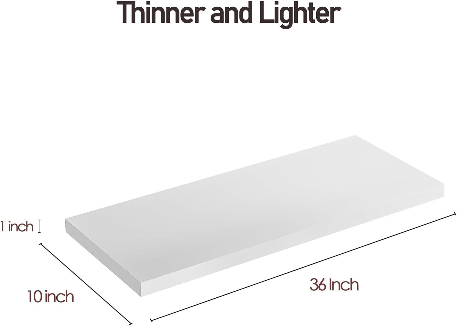 Axeman 36 Inch Solid Wood Wall Shelves Set of 2, Modern Floating Shelves for Wall Storage