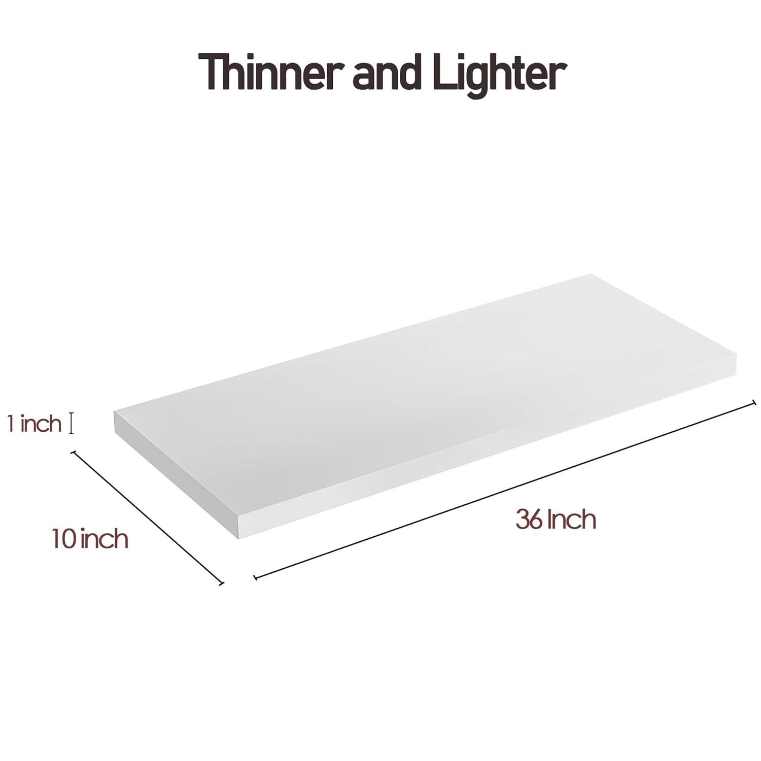 Axeman 36 Inch Solid Wood Wall Shelves Set of 2, Modern Floating Shelves for Wall Storage