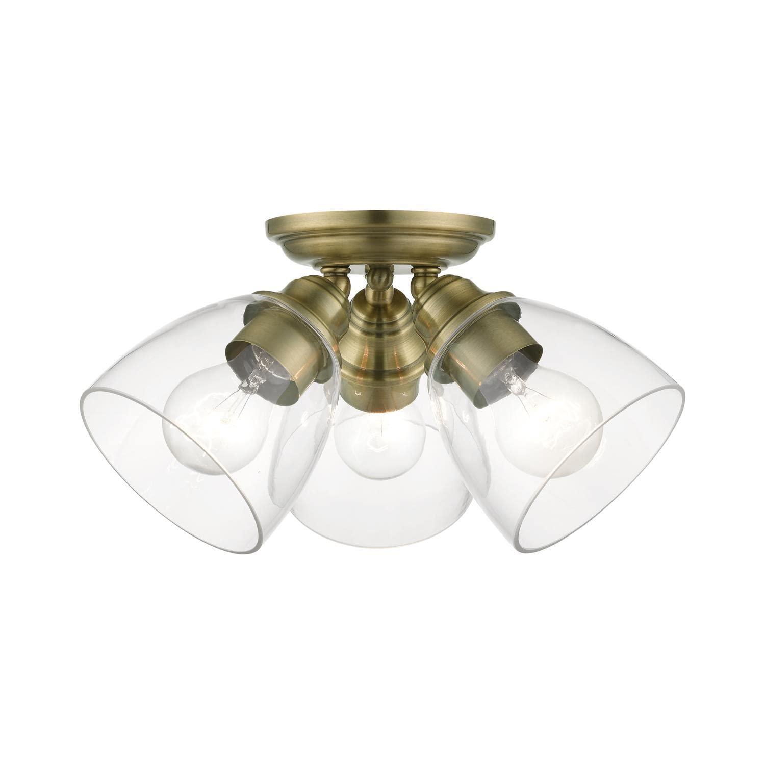 17 Stories Gunnbjorn 3-Light 14.25" Semi Flush Mount