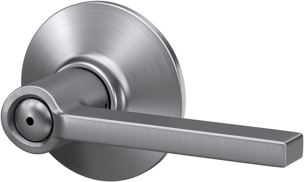 Satin Chrome Privacy Door Lever with Greyson Rosette