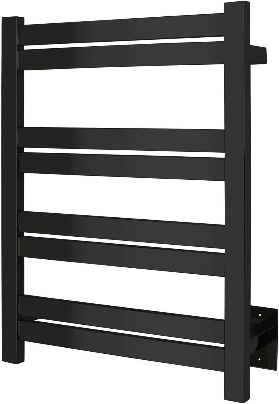 Maple 8-Bar Matte Black Stainless Steel Wall Mounted Towel Warmer