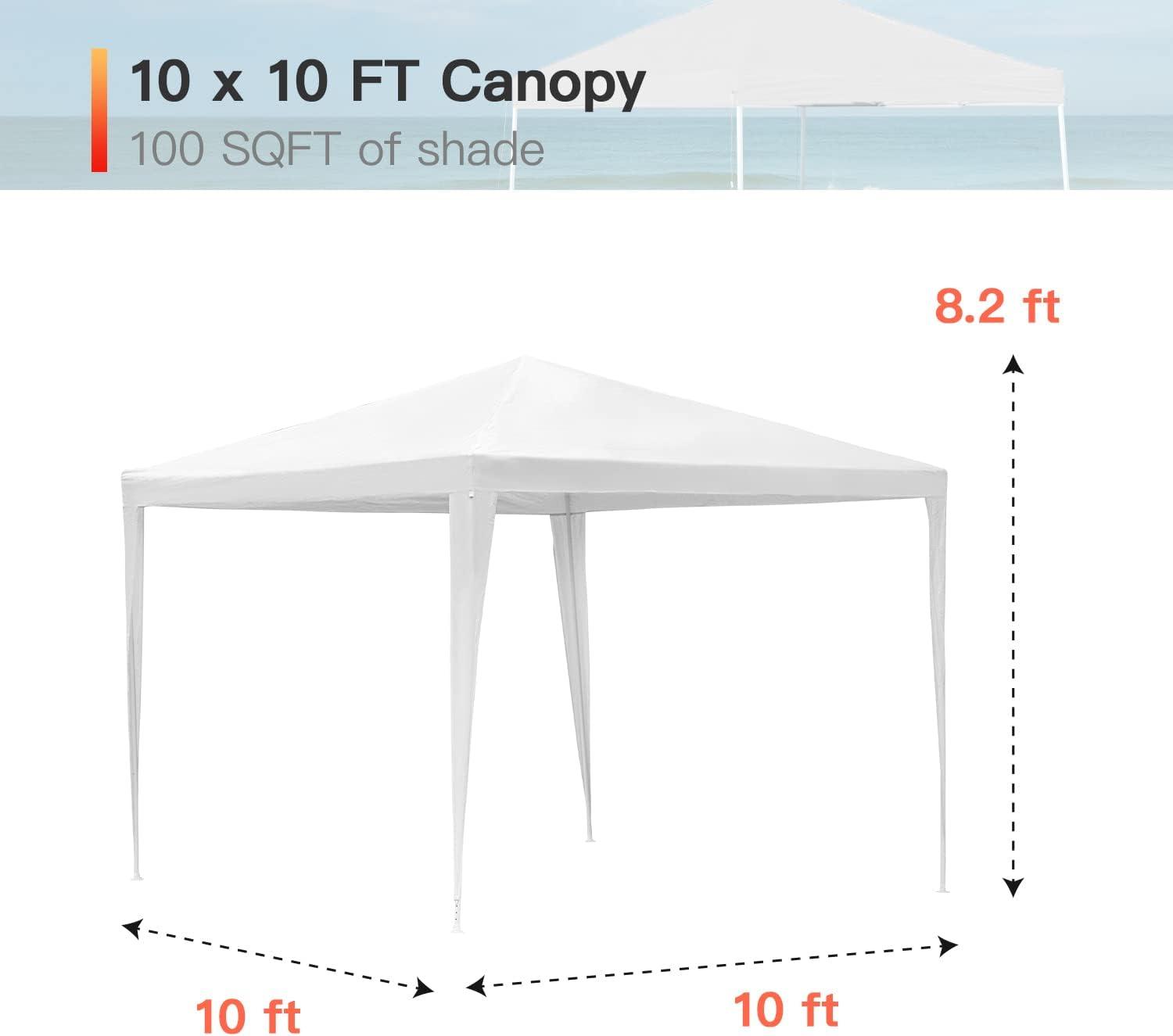 10'x10' Canopy Tent Outdoor Canopy Party Wedding Tent Gazebo for Wedding Party,White