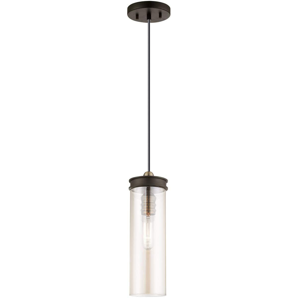 Livex Lighting Art Glass 1 - Light Pendant in  Bronze