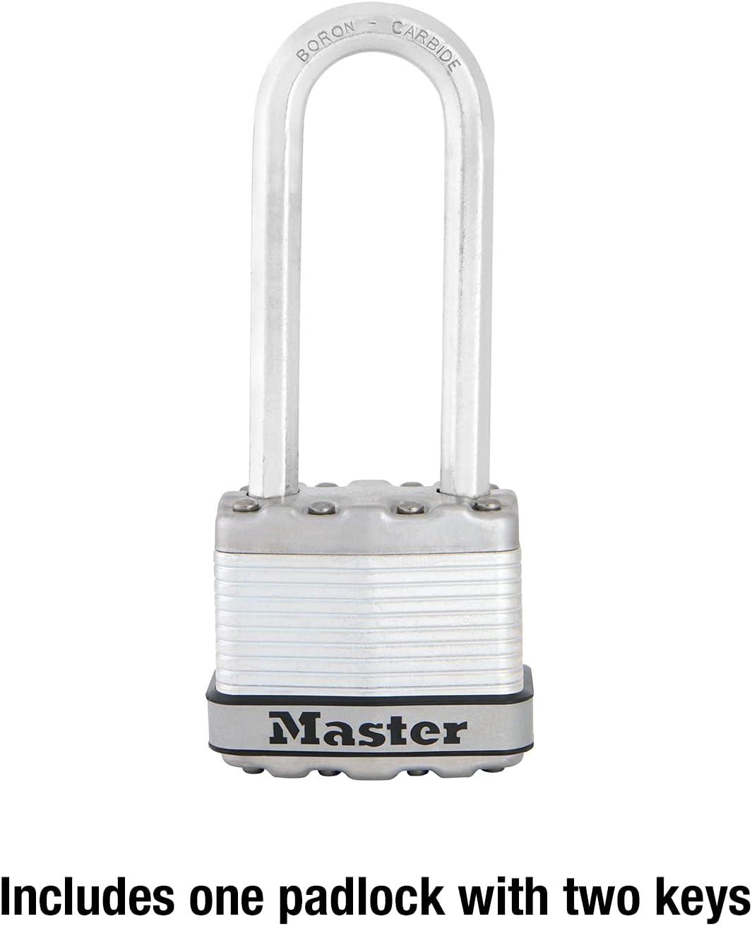 Master Lock 1-9/16" H x 11/16" W x 1-3/4" L Laminated Steel Dual Ball Bearing Locking Padlock