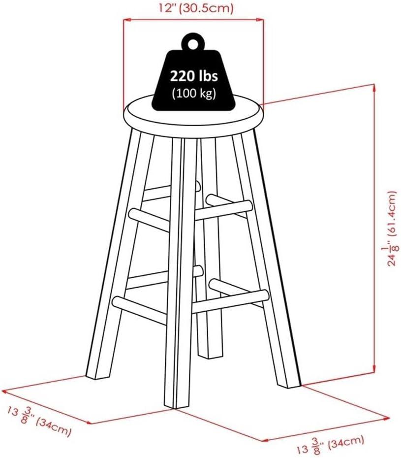 24" Ivy Counter Height Barstool Light Blue/Brown - Winsome: Farmhouse Style, Round Seat, Wood Frame