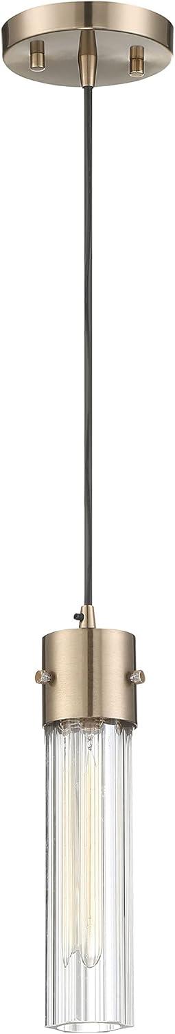 Nuvo Lighting 60/6612 Eaves 5" Wide Mini Pendant - Copper Brushed Brass / Matte Black