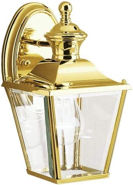 Polished Brass and Clear Glass Wall Lantern