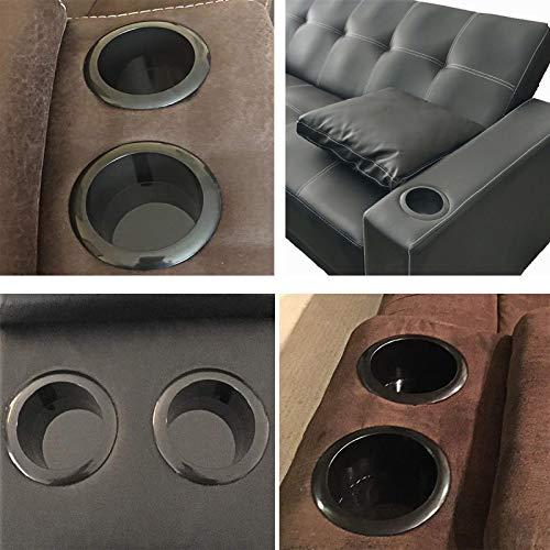 Black Plastic Drop-In Cup Holder Insert for Sofa, Boat, RV, and Car