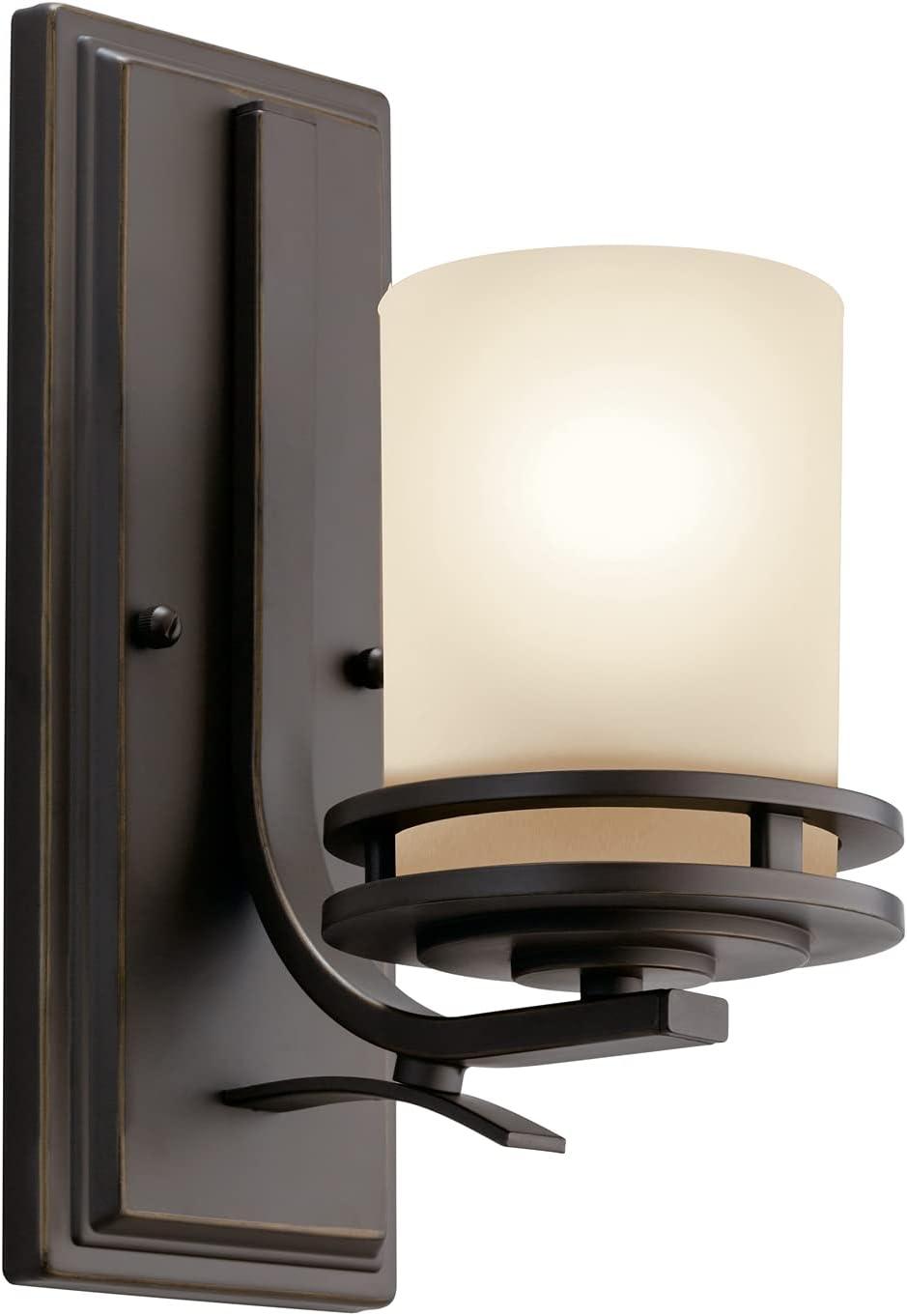 Hendrik Bronze 12" Wall Sconce with Cream Shade