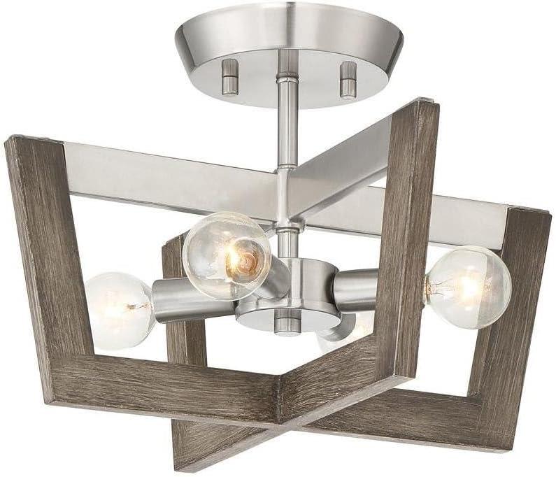 Designers Fountain Westend 4-Light Semi Flush Mount Ceiling Light, Satin Platinum, 93711-SP