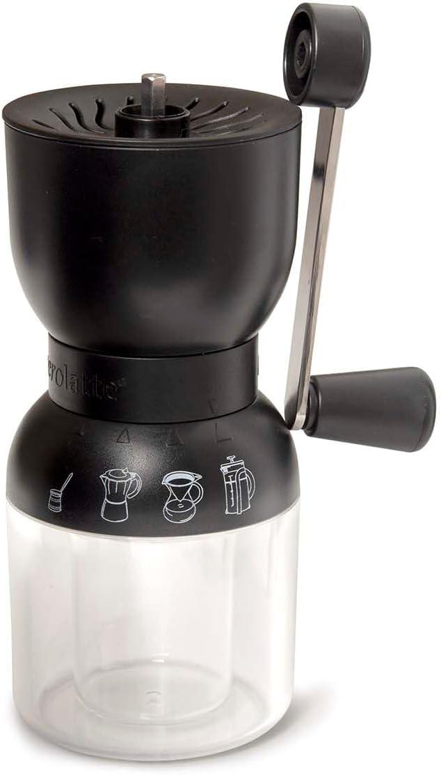 Black and Clear Manual Burr Coffee Grinder with Adjustable Ceramic Mechanism