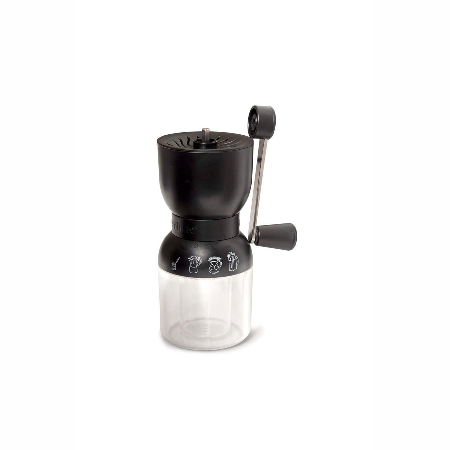 Black and Clear Manual Burr Coffee Grinder with Adjustable Ceramic Mechanism