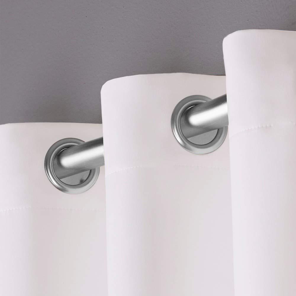 EXCLUSIVE HOME Sateen Twill Woven Room Darkening Blackout Grommet Top Curtain Panel Pair, 52"x96", Vanilla