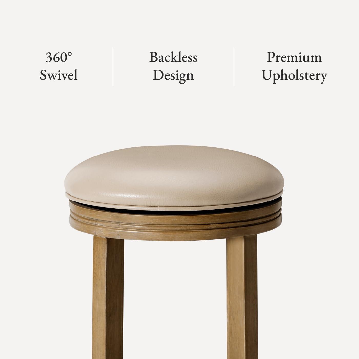 Maven Lane Maven Lane Eva Stool with Vegan Leather Upholstery