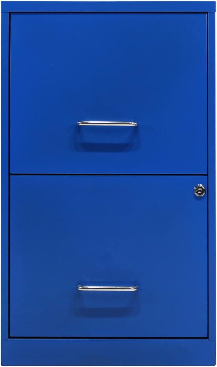 Space Solutions 18" 2 Drawer Metal File Cabinet Classic Blue