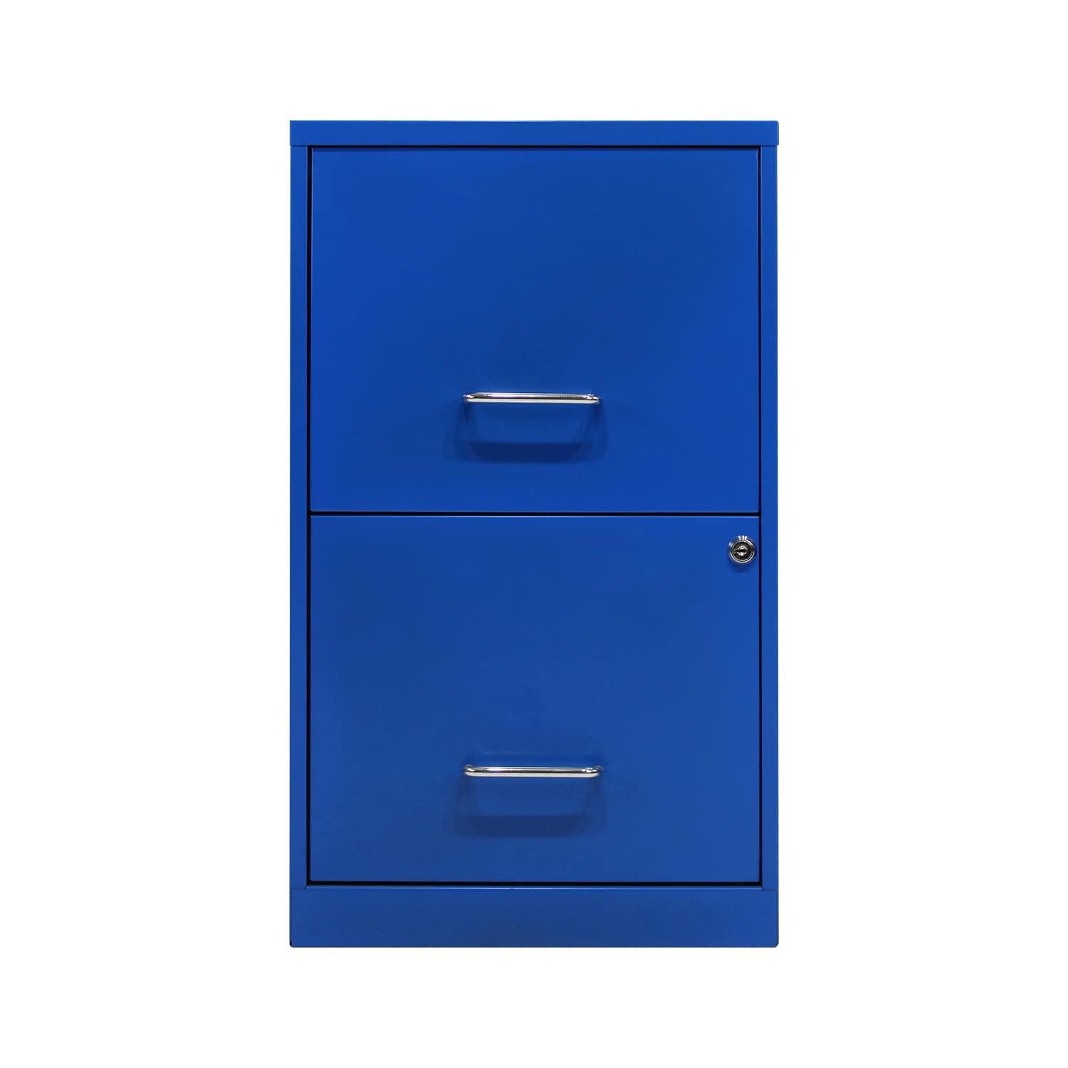 Space Solutions 18" 2 Drawer Metal File Cabinet Classic Blue