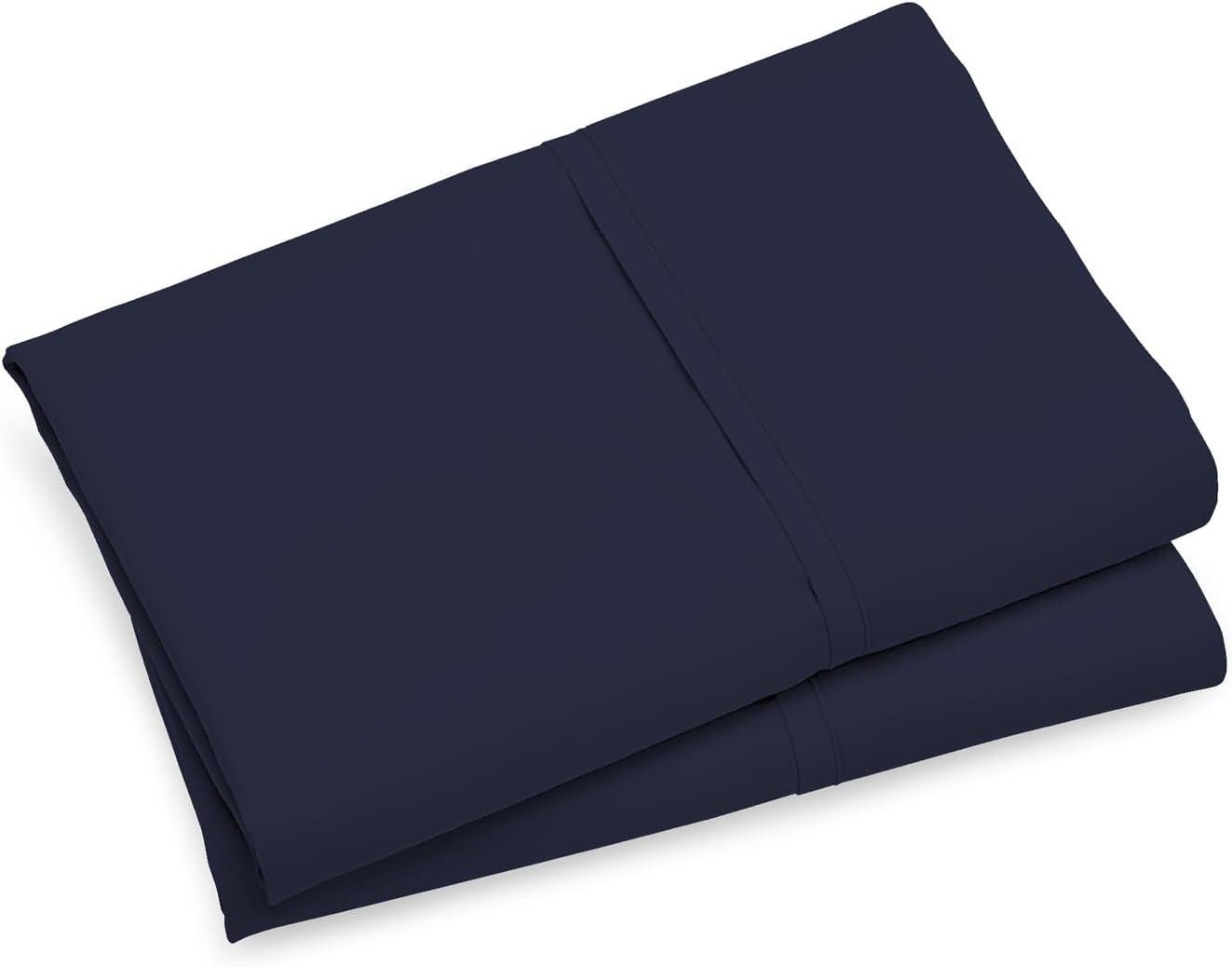 Navy Organic Cotton Percale Standard Pillowcase Set