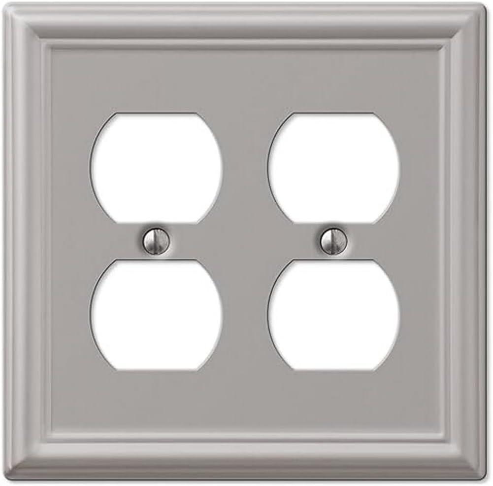 AmerTac  2 Duplex Brushed Nickel Wall Plate