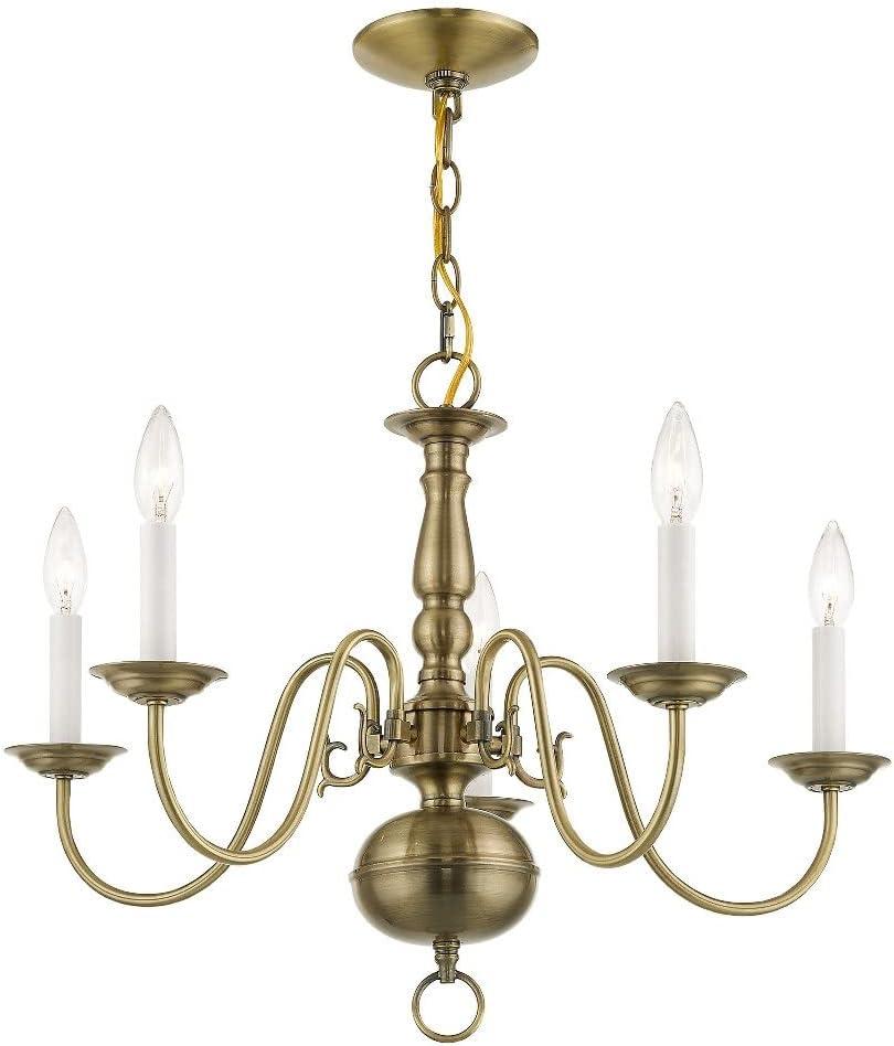 Livex Lighting Williamsburgh 5 - Light Chandelier in  Polished Brass