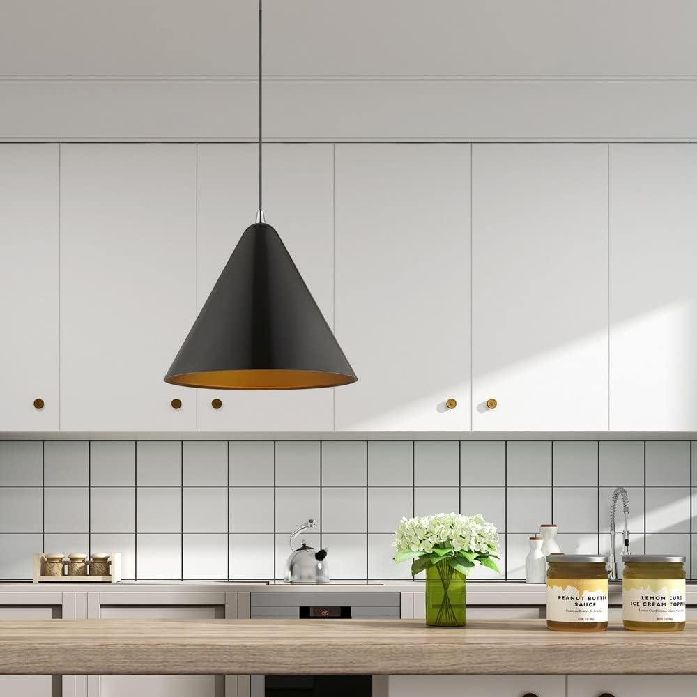 Livex Lighting Dulce 1 - Light Pendant in  Brushed Aluminum/Polished Chrome