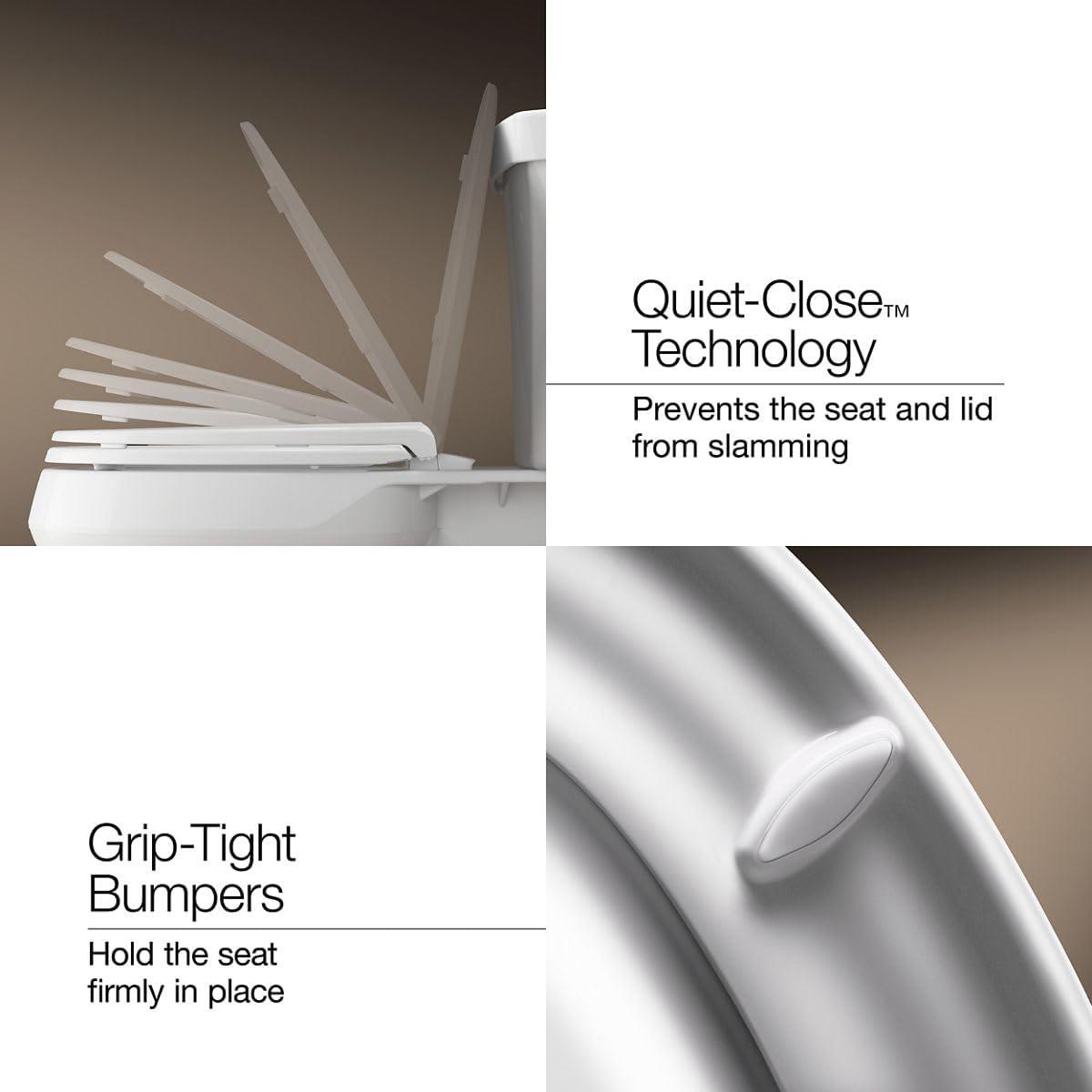 Cachet® Quiet-Close with Quick-Attach Hinges and Grip-Tight Elongated Toilet Seat