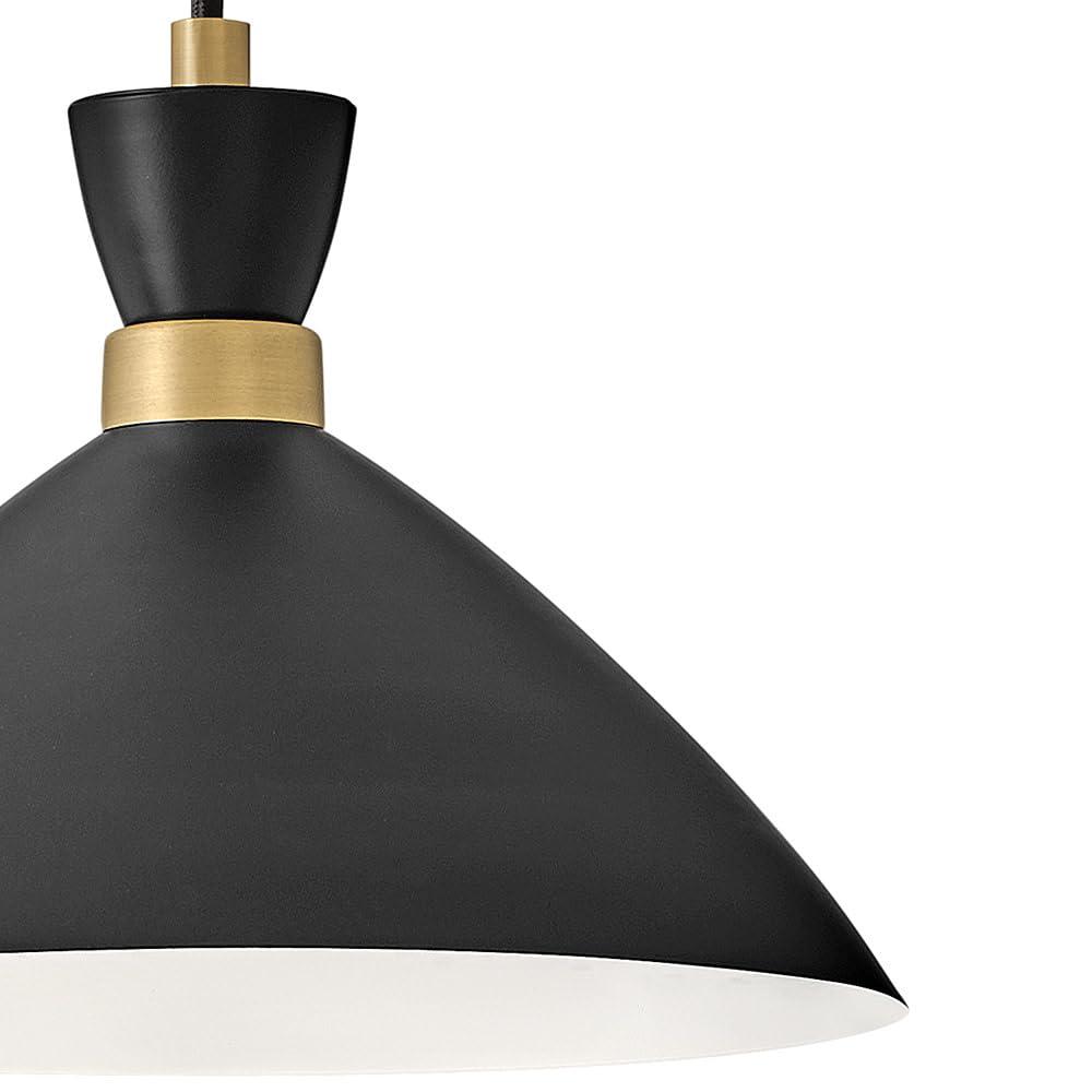 Lark Simon 1 - Light Pendant in  Black/Heritage Brass
