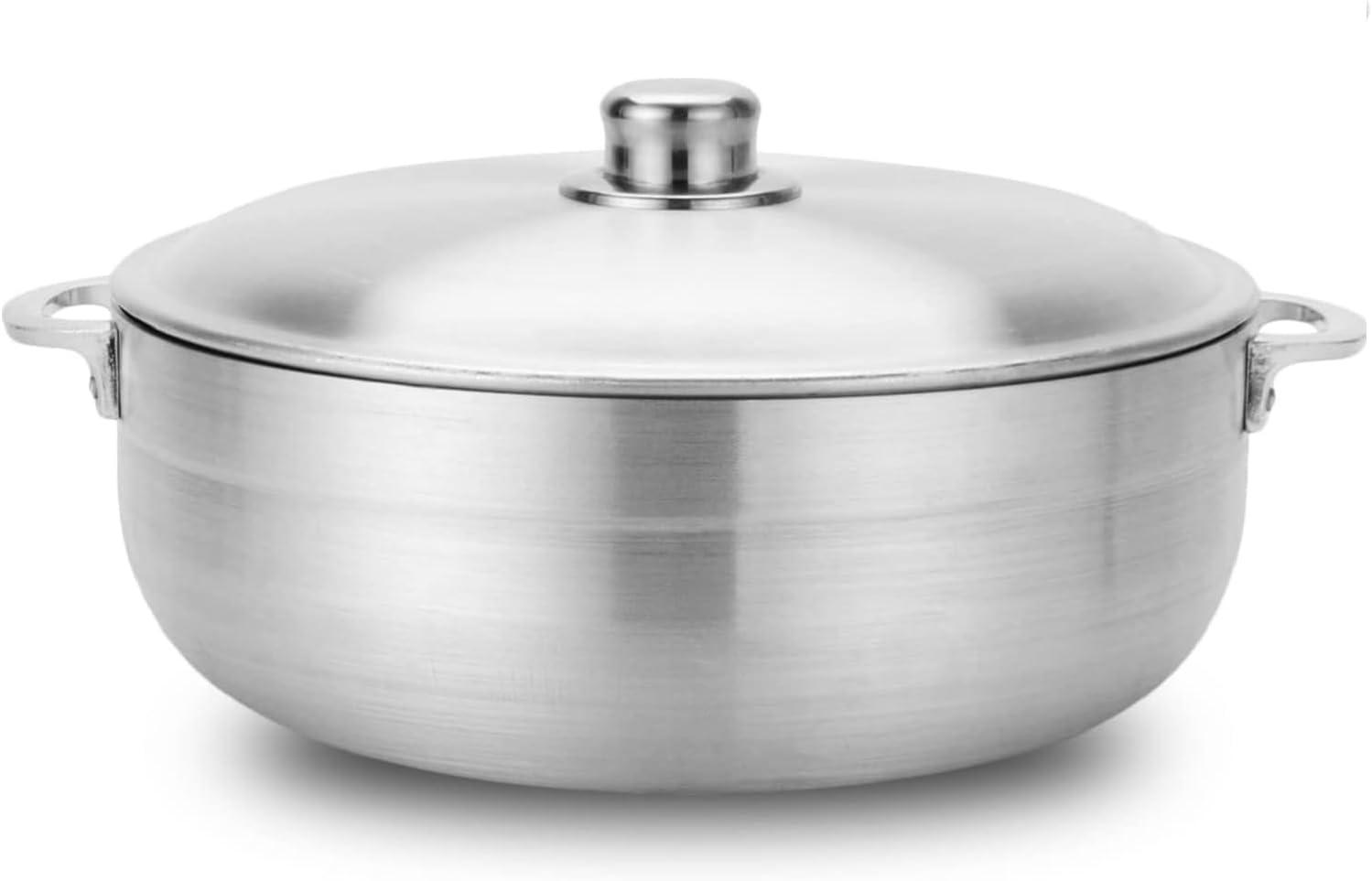 11-Quart Silver Aluminum Non-Stick Caldero Pot with Lid