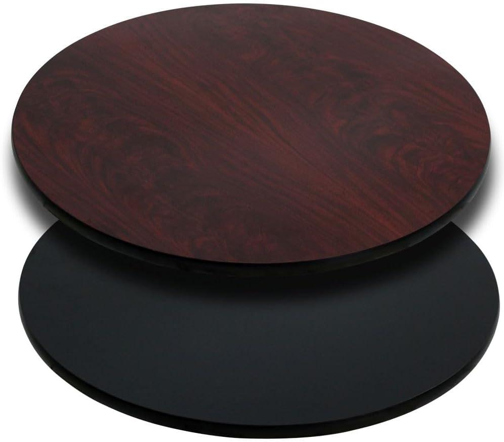 Flash Furniture 36'' Round Table Top with Black or Mahogany Reversible Laminate Top