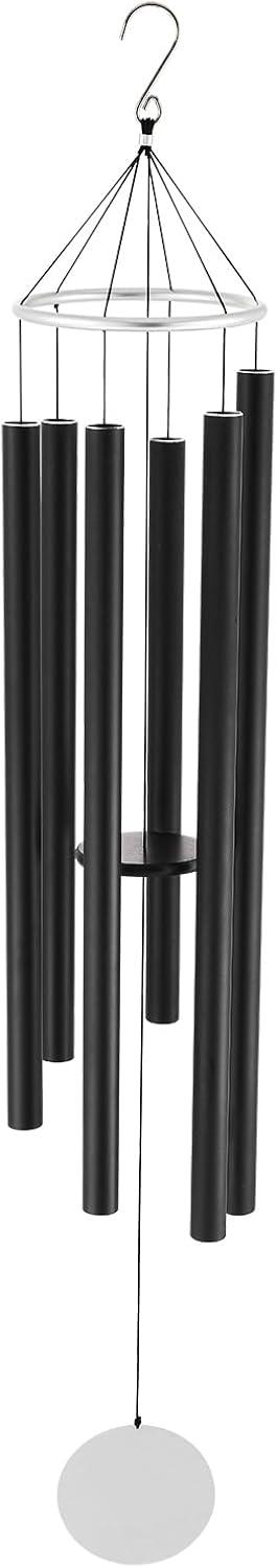 66-Inch Black Aluminum Deep Tone Memorial Wind Chimes