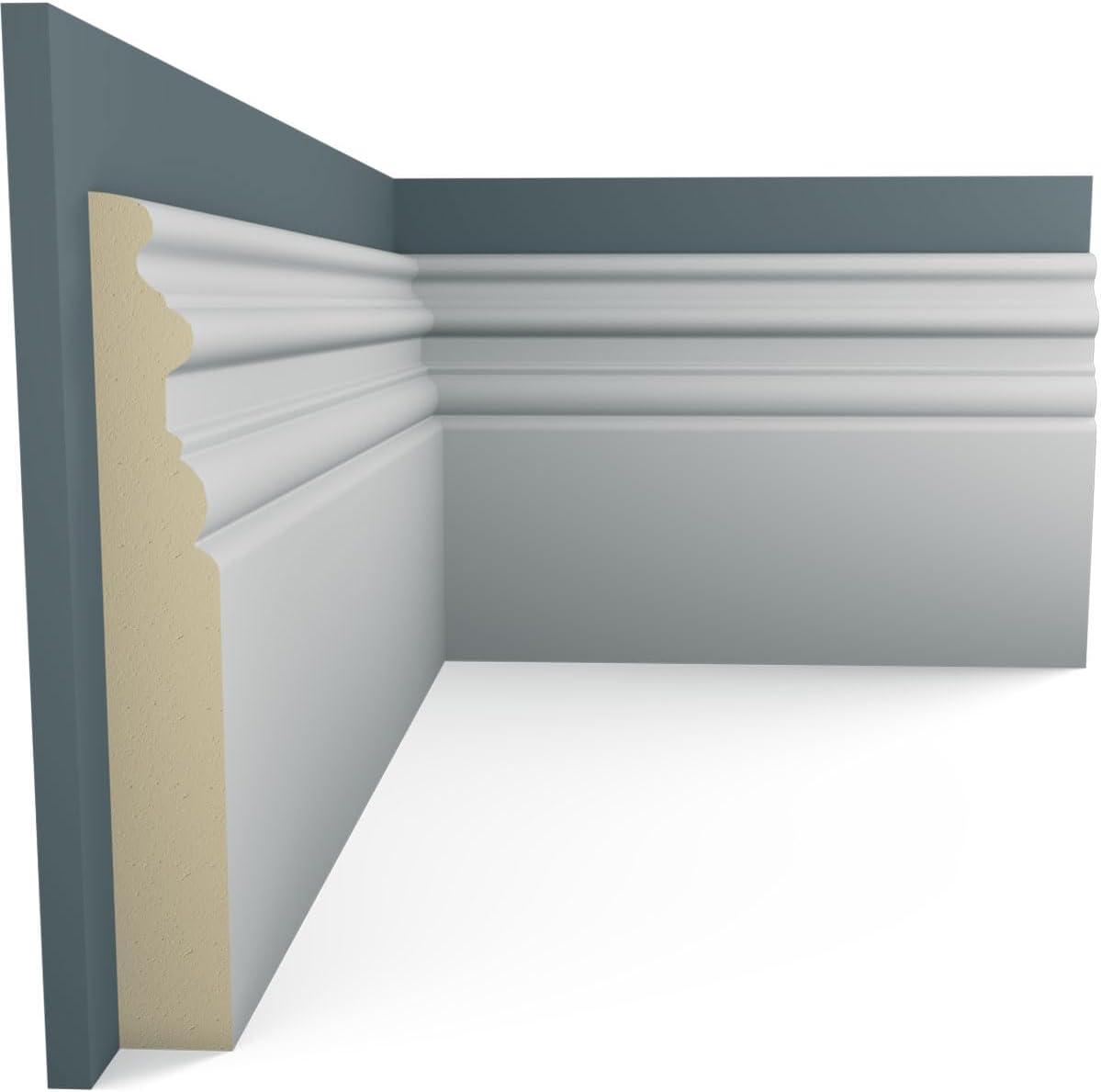 7 3/8"H x 1"P x 94 1/2"L Hillsborough Baseboard Moulding (8-Pack)